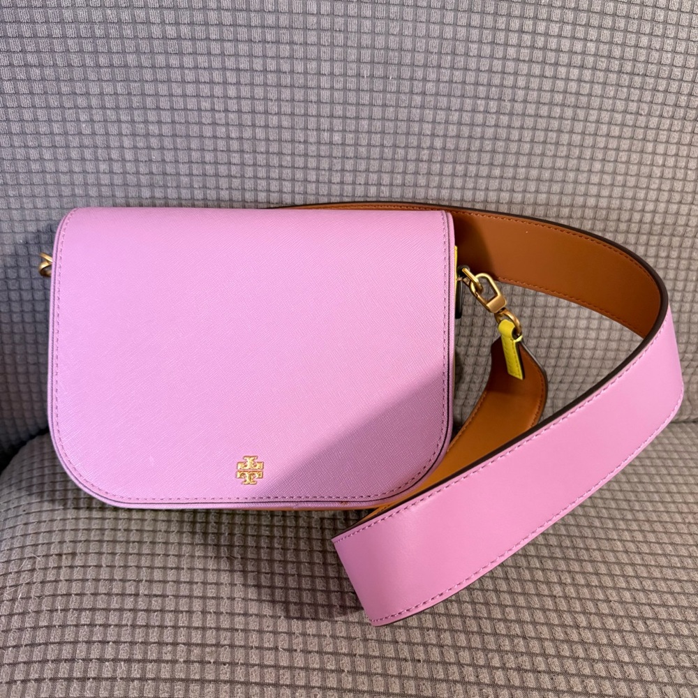 Tory Burch Emerson Color Block Crossbody Satchel Adjustable Shoulder Bag - Picture 11 of 13